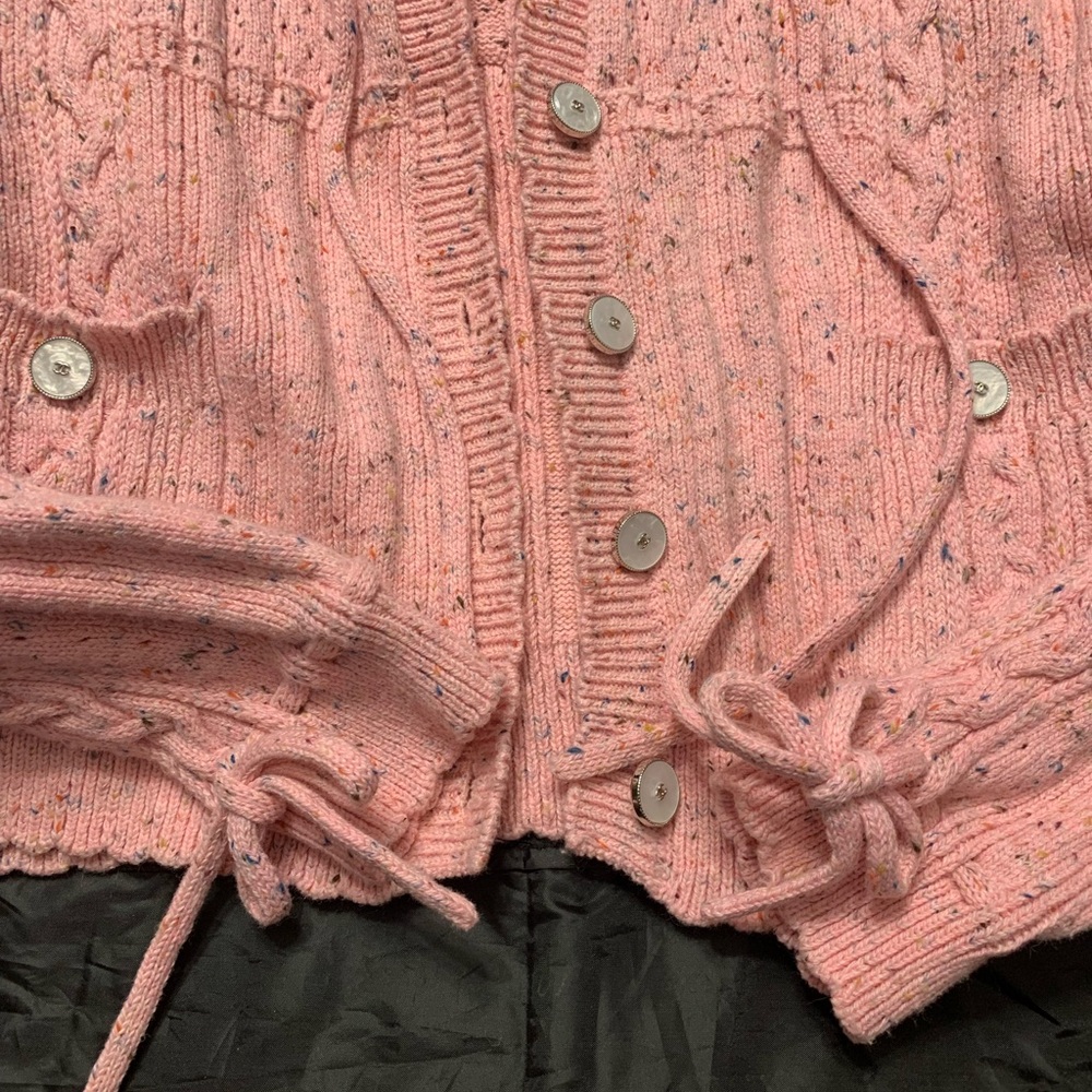CHANEL Pink Button-Up Cardigan - Picture 6 of 10
